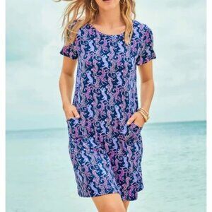 NWOT Lilly Pulitzer Cody Dress Oyster Bay Navy On The Catwalk XL